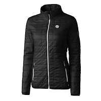 Women's Cutter & Buck Black Southern University Jaguars Rainier Eco Insulated Puffer Full-Zip Jacket