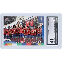 L'équipe nationale espagnole 2024 Topps est désormais vainqueur de l'UEFA Euro 2024 #59 CGC Carte authentifiée 10