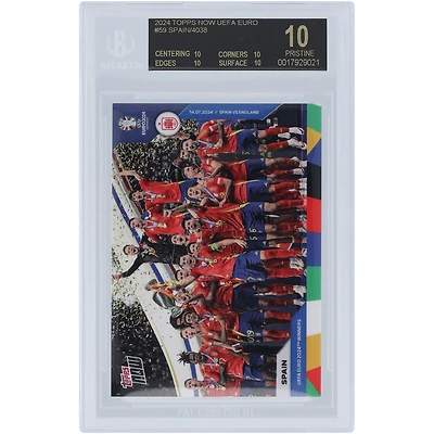 L'équipe nationale espagnole 2024 Topps remporte désormais l'UEFA Euro 2024 14.07.24 Black Label #59 BGS Carte 10 authentifiée - Sous-catégories 10,10,10,10