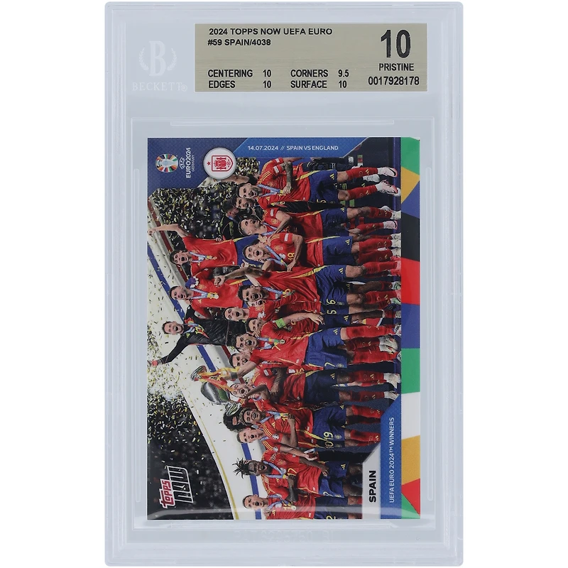 L'équipe nationale espagnole 2024 Topps est désormais vainqueur de l'UEFA Euro 2024 14.07.24 #59 BGS Carte authentifiée 10 - Sous-catégories 10, 9,5, 10, 10