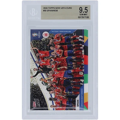 L'équipe nationale espagnole 2024 Topps est désormais vainqueur de l'UEFA Euro '24 14.07.24 #59 BGS Carte authentifiée 9.5