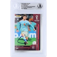 Gavi Spain National Team Autographed 2022 Panini Instant Fifa World Cup Spanish Golden Boy Makes His Mark Vs. Morocco #95 #/1378 Beckett Fanatics Witnessed Authenticated Rookie Card 