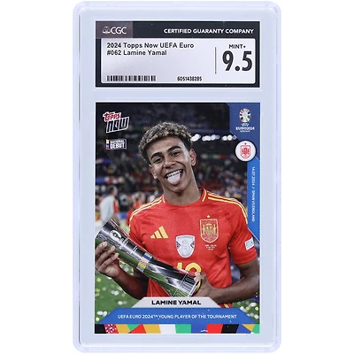 Lamine Yamal, Équipe nationale d'Espagne 2024 Topps, désormais Jeune joueur du tournoi UEFA Euro 2024 #62 CGC Carte authentifiée 9.5