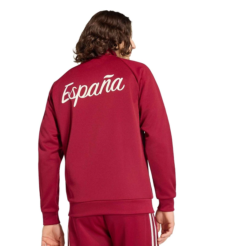 Men's adidas  Burgundy Spain National Team Full-Zip Track Jacket