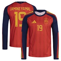 Men's adidas Lamine Yamal Red Spain National Team 2026 Home Replica Long Sleeve Jersey