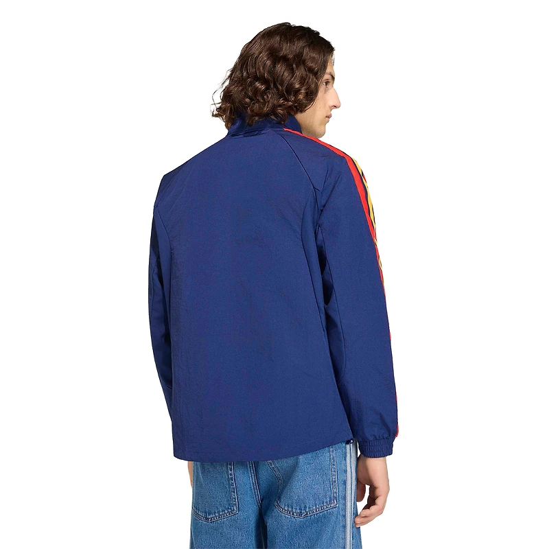 Veste zippée intégrale adidas blanche pour homme, équipe nationale espagnole 2026, extérieur.