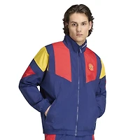 Veste de survêtement zippée adidas EQT bleu marine pour homme, équipe nationale espagnole