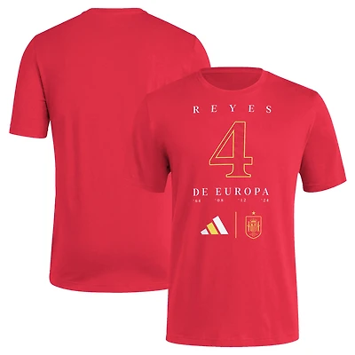 Men's adidas Red Spain National Team 2024 European Champions T-Shirt