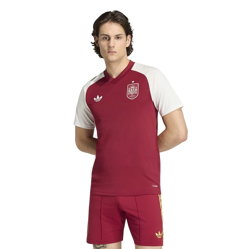 Maillot d'avant-match adidas rouge pour homme de l'équipe nationale espagnole 2026