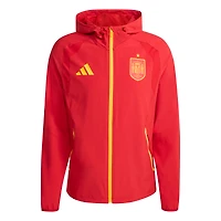 Veste coupe-vent de voyage zippée adidas rouge pour homme, équipe nationale d'Espagne, FIFA x Coupe du Monde 2026
