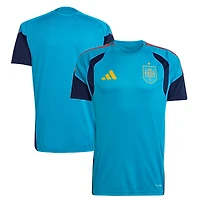 Maillot d'entraînement domicile adidas turquoise de l'équipe nationale espagnole FIFA x Coupe du Monde 2026 Tiro pour homme