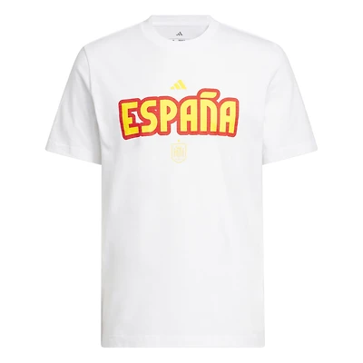 Men's adidas White Spain National Team Jersey Hook T-Shirt