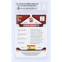 Sergio Busquets Spain National Team Autographed 2014 Panini Prizm World Cup Brasil Red White & Blue Prizm #174 Beckett Fanatics Witnessed Authenticated Card