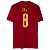 Maillot adidas rouge dédicacé par Xavi Hernandez de l'équipe nationale d'Espagne 2020