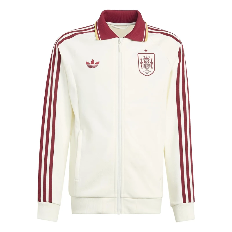 Youth adidas White Spain National Team Away Full-Zip Anthem Jacket