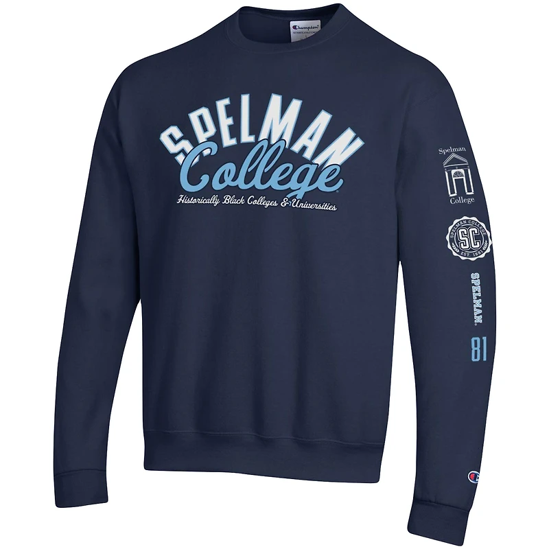 Sweat-shirt Champion Navy Spelman College Jaguars 2-Hit Powerblend pour homme