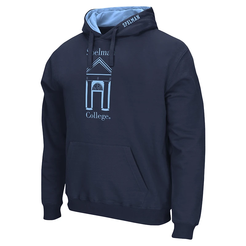 Sweat à capuche Colosseum Navy Spelman College Jaguars Arch & Logo pour hommes