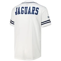 Men's Colosseum White Spelman College Jaguars Free Spirited Mesh Button-Up Baseball Jersey