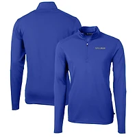 Men's Cutter & Buck Royal Spelman College Jaguars Big Tall Virtue Eco Pique Recycled Quarter-Zip Pullover Top