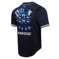 Chemise boutonnée en maille Pro Standard Navy Spelman College Jaguars Homecoming pour hommes
