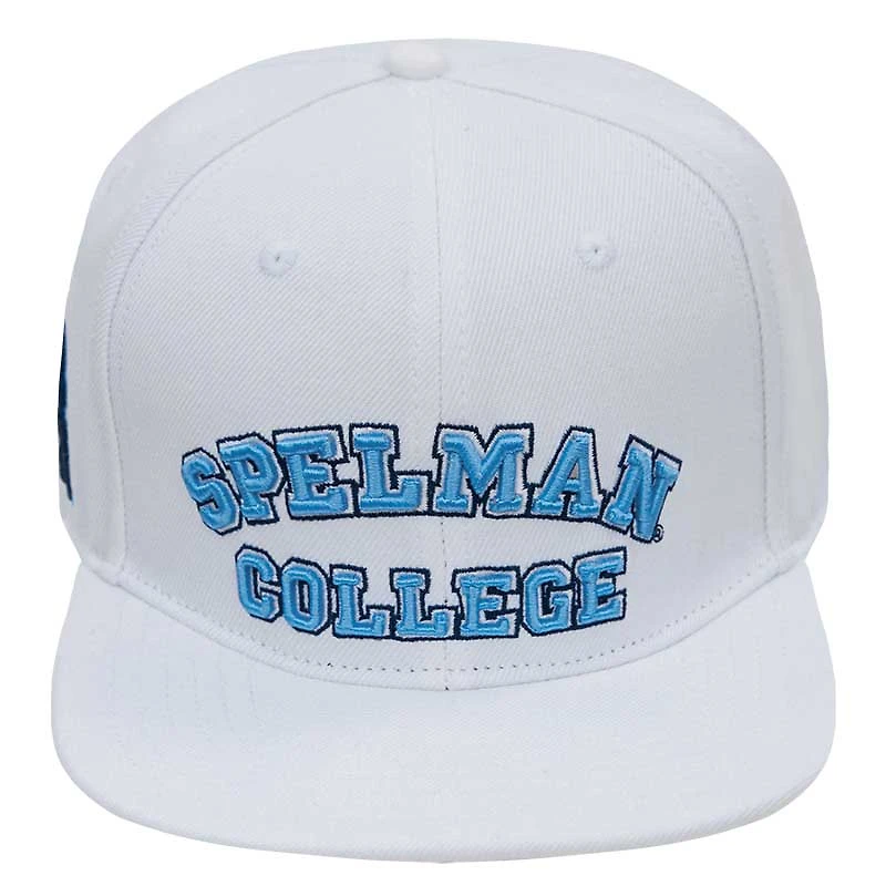 Men's Pro Standard White Spelman College Jaguars Primary Logo Wool Snapback Hat