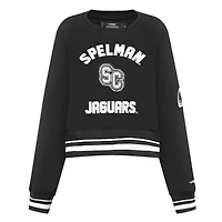 Sweat-shirt court à enfiler Pro Standard Black Spelman College Jaguars Pearl pour femme