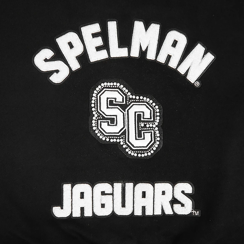 Sweat-shirt court à enfiler Pro Standard Black Spelman College Jaguars Pearl pour femme