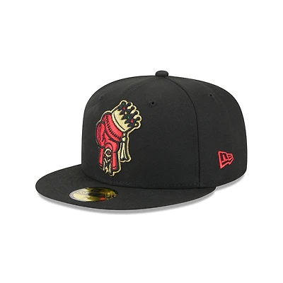 Men's New Era  Black Spokane Indians Theme Nights 59FIFTY Fitted Hat