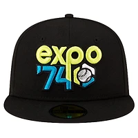 Casquette ajustée 59FIFTY New Era noire sur le thème des Indiens de Spokane pour hommes