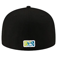 Casquette ajustée 59FIFTY New Era noire sur le thème des Indiens de Spokane pour hommes