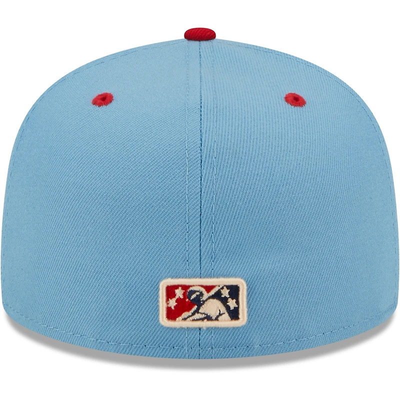 Men's New Era Light Blue Spokane Indians Alternate Logo Authentic Collection 59FIFTY Fitted Hat