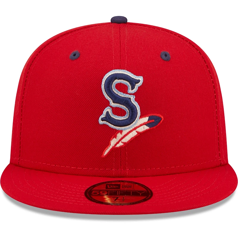 Casquette ajustée 59FIFTY pour homme de la collection authentique Spokane Indians New Era rouge