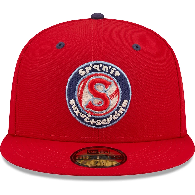 Men's New Era Red Spokane Indians Authentic Collection 59FIFTY Fitted Hat