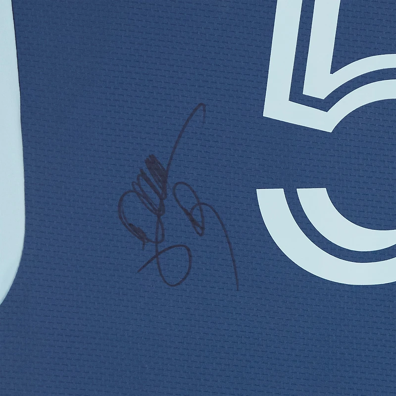 Daniel Rosero Sporting Kansas City Autographed Match-Used #5 Navy adidas Jersey from the 2024 MLS Season - Size L