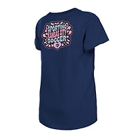 T-shirt bleu marine à motif bulle et cœur pour jeunes filles de New Era Sporting Kansas City