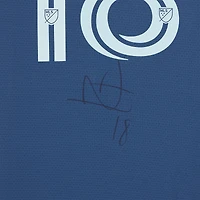 Logan Ndenbe Sporting Kansas City Autographed Match-Used #18 Navy adidas Jersey from the 2024 MLS Season - Size M