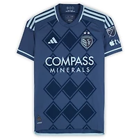 Memo Rodriguez Sporting Kansas City Autographed Match-Used #8 Navy adidas Jersey from the 2024 MLS Season - Size S