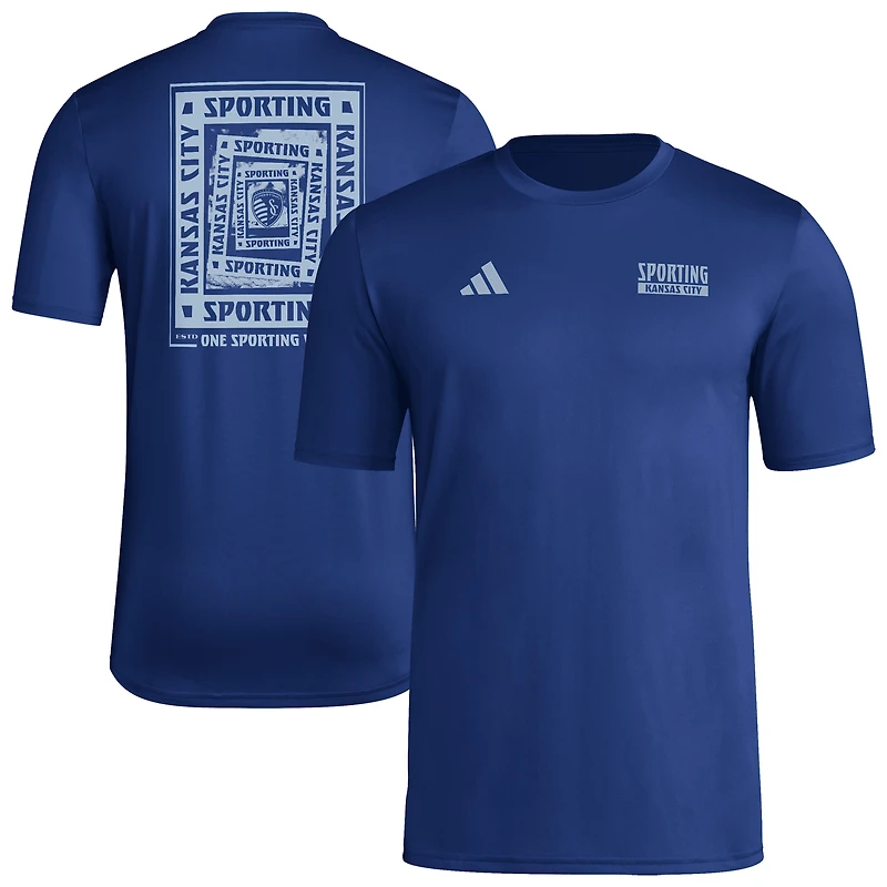 Men's adidas Navy Sporting Kansas City Local Wrap T-Shirt