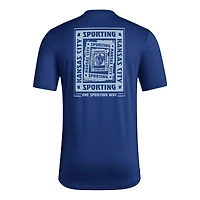 T-shirt cache-cœur adidas bleu marine Sporting Kansas City Local pour homme