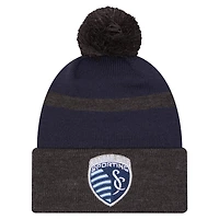 Men's New Era  Blue Sporting Kansas City 2025 Kickoff Cuffed Knit Hat with Pom