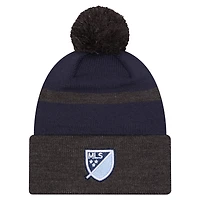 Men's New Era  Blue Sporting Kansas City 2025 Kickoff Cuffed Knit Hat with Pom