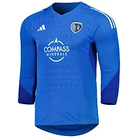 Men's adidas Blue Sporting Kansas City 2023 Goalkeeper Long Sleeve Replica Jersey
