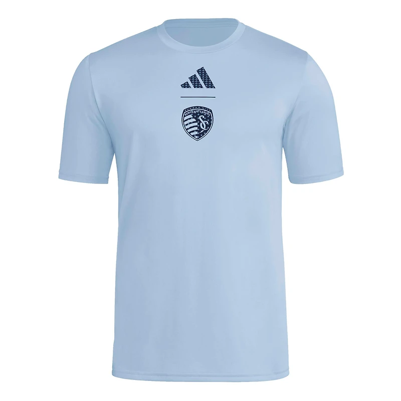 Men's adidas Blue Sporting Kansas City 2026 Jersey Hook Pregame T-Shirt