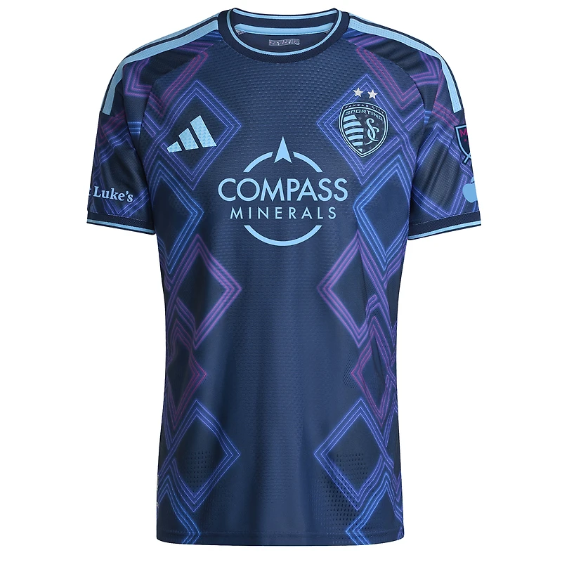Men's adidas Blue Sporting Kansas City 2026 The 18th & Vine Kit On-Field Authentic Patch Jersey