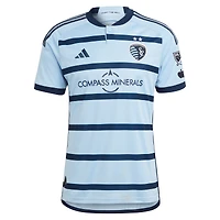 Maillot de joueur authentique adidas Daniel Salloi Sporting Kansas City 2023 Hoops 4.0 bleu clair pour homme