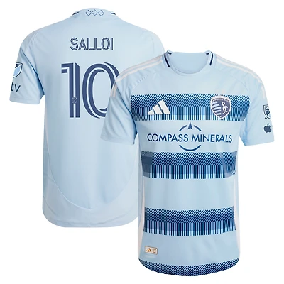 Maillot de joueur authentique adidas Daniel Salloi bleu clair Sporting Kansas City 2025 One KC pour homme