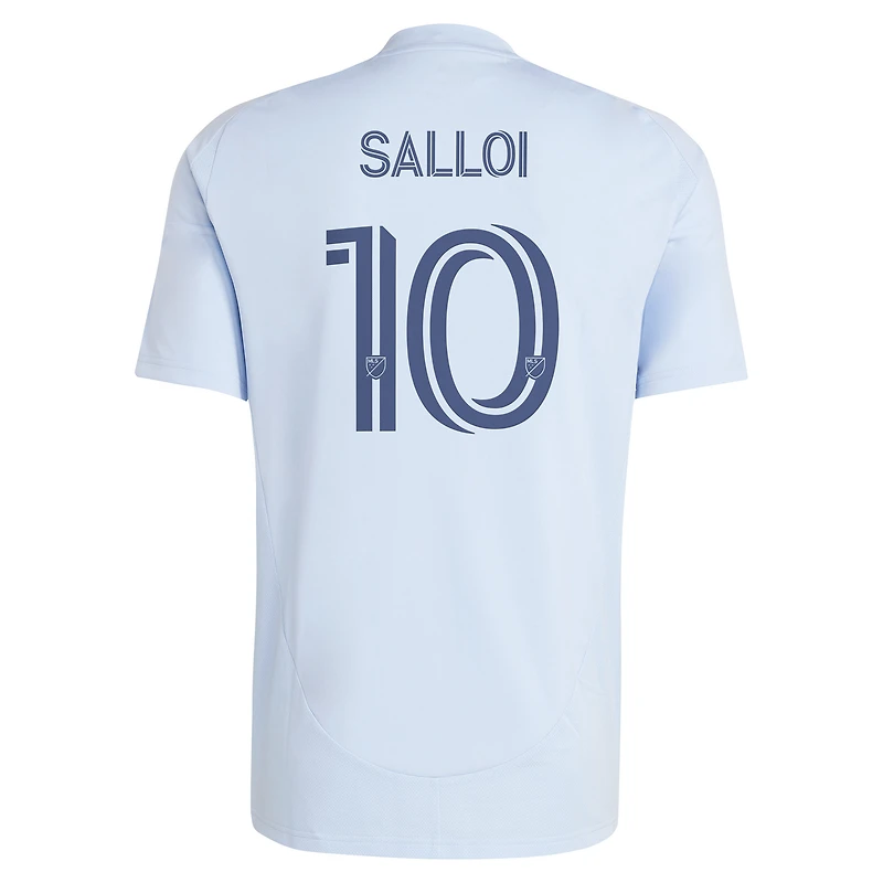 Men's adidas Daniel Salloi Light Blue Sporting Kansas City 2025 One KC Replica Player Jersey