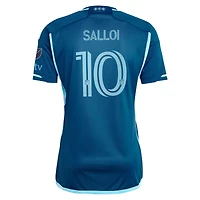 Maillot de joueur adidas Daniel Salloi pour hommes, bleu marine, Sporting Kansas City 2024 Diamonds, Our Forever Authentic Player