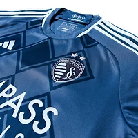 Maillot de joueur adidas Daniel Salloi pour hommes, bleu marine, Sporting Kansas City 2024 Diamonds, Our Forever Authentic Player