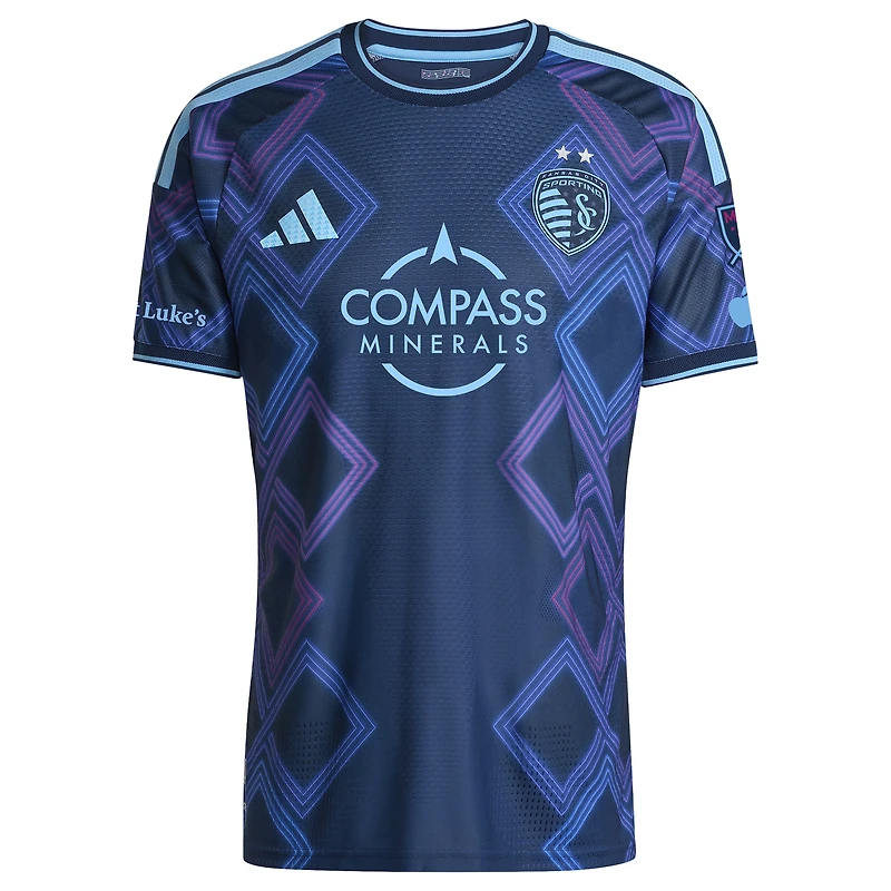 Men's adidas Dejan Joveljic Blue Sporting Kansas City 2026 The 18th & Vine Kit On-Field Authentic Patch Jersey